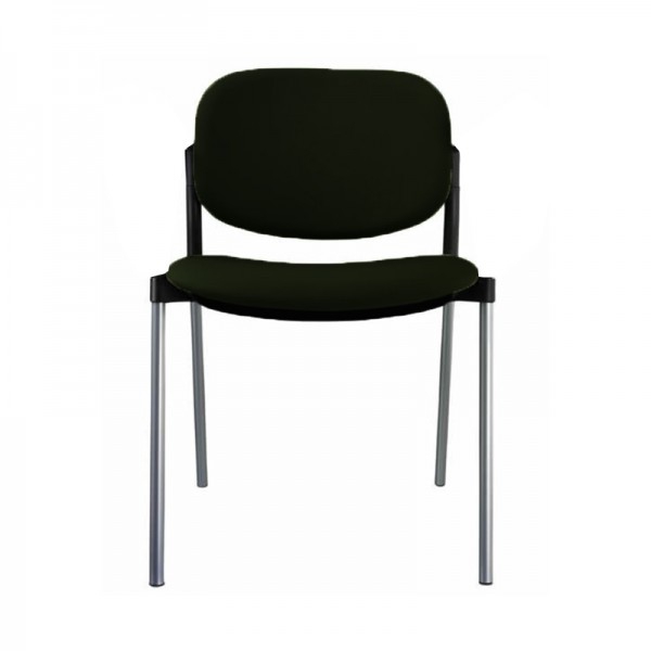 Cadeira Step com estrutura epoxy negra e estofado Baly (têxtil) em cor negro - Sem braços